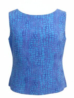 Shomi by Miller Shor 100% Silk Sleeveless Top Blue Lined Women’s Large NWT